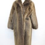 EXCELLENT BROWN BEAVER FUR COAT JACKET WOMEN WOMAN SIZE 8 MEDIUM