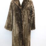 MINT BROWN SHEARED BEAVER FUR COAT JACKET WOMEN WOMAN SIZE 4 SMALL NEW LINING!