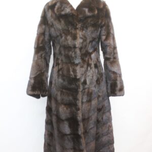 MINT CANADIAN NATURAL DARK RANCH MINK FUR COAT JACKET WOMEN WOMAN SIZE 2 PETITE