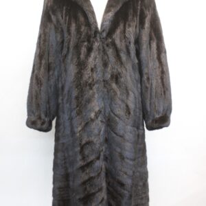 EXCELLENT CANADIAN DARK RANCH MINK FUR COAT JACKET WOMEN WOMAN SZ 4 PETITE HOOD