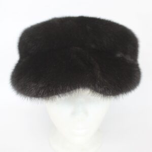 NEW REFURBISHED BLACK MINK FUR HAT CAP W/ VISOR MAN MAN SIZE ALL