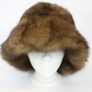 BRAND NEW CANADIAN SABLE FUR HAT BUCKET STYLE WOMEN WOMAN SIZE ALL