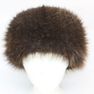 BRAND NEW NATURAL LONG HAIRED BEAVER FUR PILLBOX FUR HAT CAP WOMEN WOMAN SZ ALL