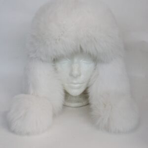BRAND NEW NATURAL WHITE FOX FUR HAT CAP WOMEN WOMAN SZ ALL