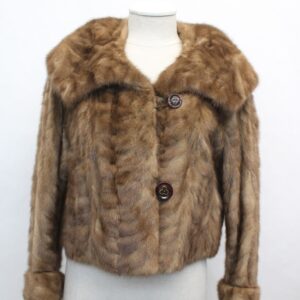 EXCELLENT CANADIAN PASTEL MINK FUR JACKET COAT WOMEN WOMAN SIZE 4-6 SMALL