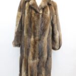 MINT MUSKRAT FUR COAT JACKET WOMEN WOMAN SIZE 4 SMALL