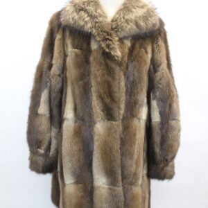 EXCELLENT MUSKRAT & RACCOON FUR COAT JACKET WOMEN WOMAN SIZE 6 SMALL