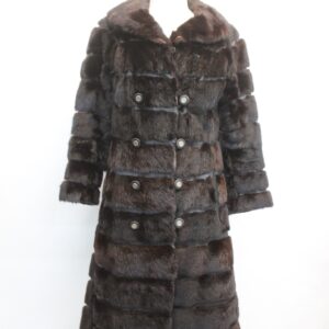SCRAP ITEM: DARK RANCH MINK FUR COAT SIZE N/A HORIZONTAL DESIGN