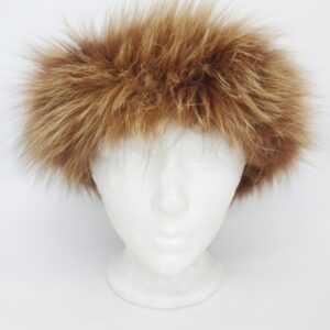 SHOWROOM NEW BROWN FOX FUR HEADBAND WOMEN WOMAN SIZE 21.5" X 3.5"