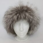 SHOWROOM NEW INDIGO FOX FUR HEADBAND HEAD WRAP WOMEN WOMAN SIZE 22
