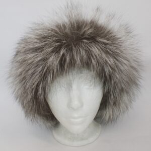 SHOWROOM NEW INDIGO FOX FUR HEADBAND HEAD WRAP WOMEN WOMAN SIZE 22" X 4.5"