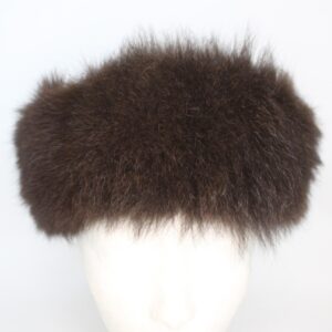SHOWROOM NEW BROWN OPOSSUM FUR HEADBAND WOMEN WOMAN SIZE 19.5" X 4.5" X-SMALL