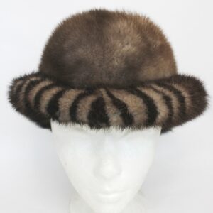 SHOWROOM NEW 2-TONE CANADIAN LUTETIA MINK FUR HAT WOMEN WOMAN SIZE ALL