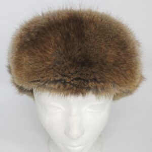 SHOWROOM NEW BROWN MUSKRAT FUR & SUEDE HAT MEN MAN SIZE 23"