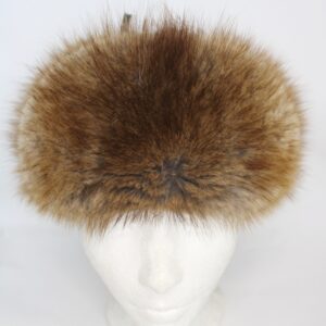 SHOWROOM NEW BROWN MUSKRAT FUR & LEATHER HAT MEN MAN SIZE 22.5"