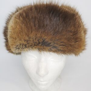 SHOWROOM NEW BROWN MUSKRAT FUR & LEATHER HAT MEN MAN SIZE 22.5"