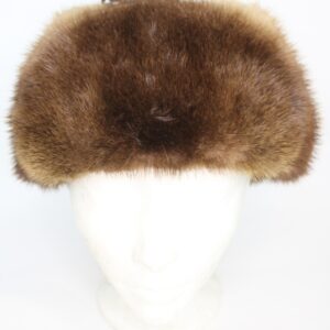 SHOWROOM NEW ARCTIC BEAVER FUR & LEATHER HAT MEN MAN SIZE 22.5"