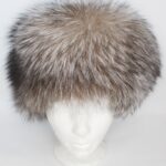 BRAND NEW CRYSTAL FOX FUR PILLBOX STYLE HAT WOMEN WOMAN SIZE ALL