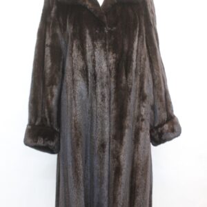 EXCELLENT FEMALE DARK RANCH MINK FUR COAT JACKET WOMEN WOMAN SIZE 6-8 MEDIUM