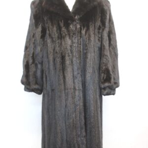 EXCELLENT FEMALE BLACK MINK FUR COAT JACKET WOMEN WOMAN SIZE 6 SMALL