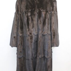 EXCELLENT DARK RANCH BROWN MINK FUR COAT JACKET WOMEN WOMAN SIZE 18-20 XXXLARGE