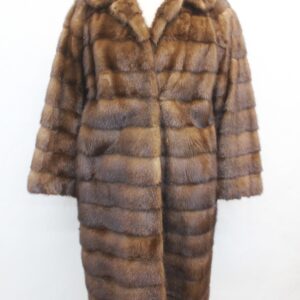 EXCELLENT DEMI BUFF HORIZONTAL MINK FUR COAT JACKET WOMEN WOMAN SIZE 4-6 SMALL