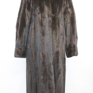 EXCELLENT DARK RANCH BROWN MINK FUR COAT JACKET WOMEN WOMAN SIZE 6 SMALL