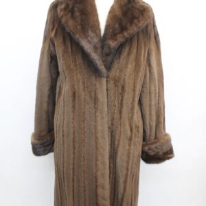 EXCELLENT SHEARED DARK RANCH BROWN MINK FUR COAT JACKET WOMEN WOMAN SIZE 6 SMALL