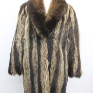 EXCELLENT RACCOON RACOON FUR COAT JACKET WOMEN WOMAN SIZE 6 SMALL