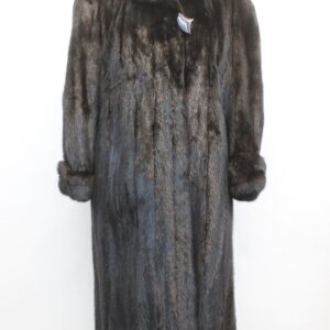 EXCELLENT BLACK CANADIAN MINK FUR COAT JACKET WOMEN WOMAN SIZE 8 MEDIUM