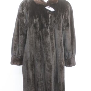 MINT BLACK SHEARED MINK FUR COAT JACKET WOMEN WOMAN SIZE 8 MEDIUM