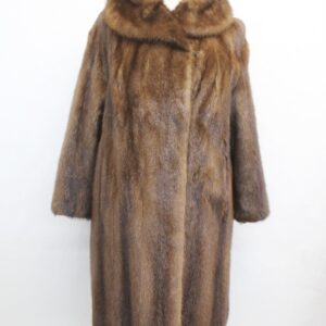 EXCELLENT DEMI BUFF BROWN MINK FUR COAT JACKET WOMEN WOMAN SIZE 6 SMALL