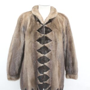 MINT LUTETIA DARK GRAY CANADIAN MINK FUR JACKET COAT WOMEN WOMAN SIZE 4-6 SMALL