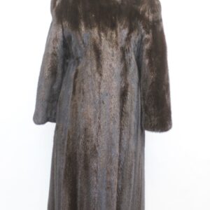 EXCELLENT CANADIAN DARK RANCH BROWN MINK FUR COAT JACKET WOMEN WOMAN SZ 6 SMALL