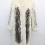 EXCELLENT RACCOON RACOON & WHITE FOX COAT JACKET WOMEN WOMAN SIZE 6 SMALL