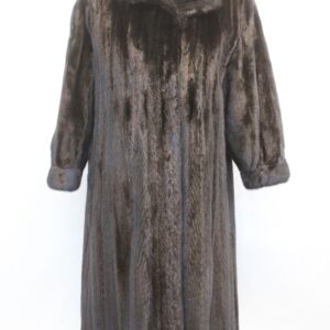 EXCELLENT DARK RANCH BROWN MINK FUR COAT JACKET WOMEN WOMAN SIZE 16-18 XXXLARGE