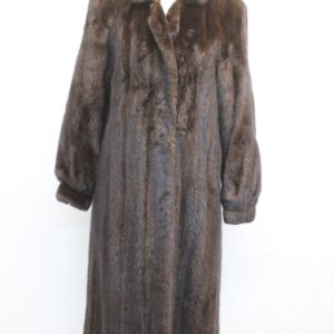 MINT NATURAL CANADIAN DARK RANCH BROWN MINK FUR COAT JACKET SIZE 4-6 SMALL