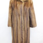 MINT NATURAL CANADIAN DEMI BUFF BROWN MINK FUR COAT JACKET WOMEN WOMAN SIZE 6-8