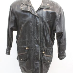 SCRAP ITEM: BLACK / BROWN LEATHER COAT MEN MAN SIZE N/A