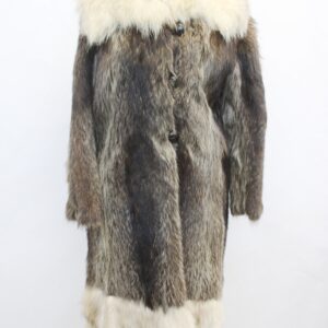 SCRAP ITEM: RACCOON RACOON W/ NORWEGIAN BLUE FOX FUR COAT JACKET SIZE N/A