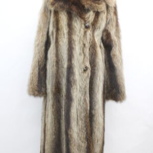 MINT NATURAL RACCOON RACOON FUR COAT JACKET WOMEN WOMAN SIZE 4 PETITE
