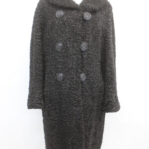 SCRAP ITEM: BLACK LAMB ASTRAKHAN FUR COAT JACKET WOMEN WOMAN SIZE N/A