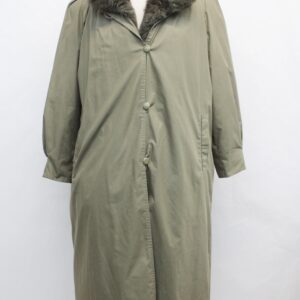 SCRAP ITEM: GREEN RAINCOAT COAT OPOSSUM LINING WOMEN WOMAN SIZE N/A