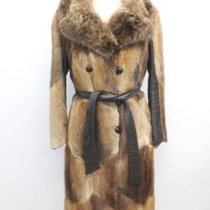 SCRAP ITEM: NATURAL BROWN MUSKRAT W/ RACCOON COLLAR WOMEN WOMAN SIZE N/A