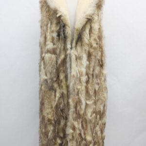 SCRAP ITEM: BEIGE BROWN OPOSSUM FUR LONG VEST WOMEN WOMAN SIZE N/A NO LINING