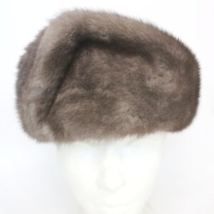 EXCELLENT CANADIAN BLUE IRIS MINK FUR HAT CAP WOMEN WOMAN SIZE ALL