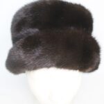 EXCELLENT CANADIAN DARK RANCH BROWN MINK FUR HAT CAP WOMEN WOMAN SIZE ALL