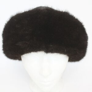 MINT CANADIAN DARK RANCH BROWN MINK FUR HAT CAP SUEDE TOP WOMEN WOMAN SIZE ALL