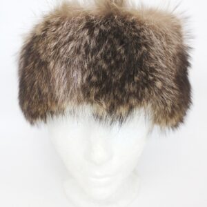 EXCELLENT RACCOON RACOON FUR HEADBAND HAT WOMEN WOMAN SIZE 22" X 2.5"