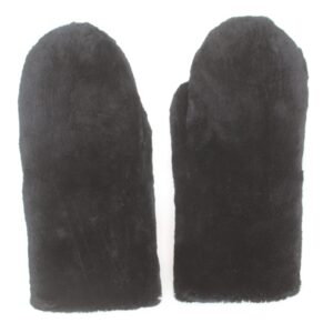 BRAND NEW BLACK SHEARED BEAVER FUR MITTS MITTENS MAN MEN SZ XLARGE RABBIT INSIDE